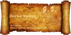 Gurka Vencel névjegykártya